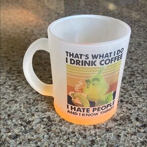 Grinch Frosted with neon orange bottom mug